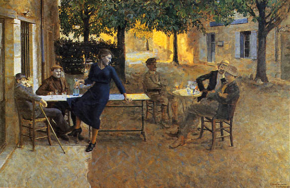 Terrasse de café au Revest (1918)